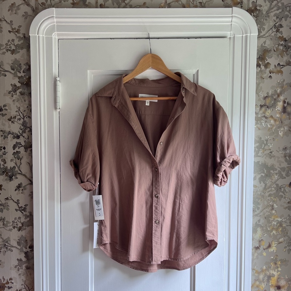 Aritzia Denim Forum The Jane Shirt Short Sleeve
